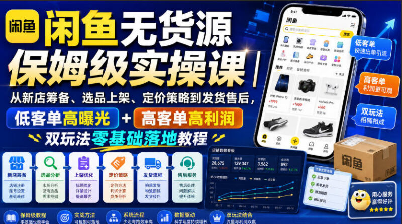 闲鱼无货源保姆级实操教程 零基础从开店到稳定出单全流程