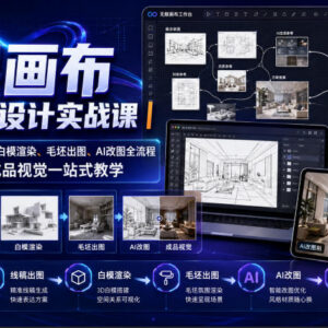 无限画布AI辅助设计实战课 从草图到成品全流程实操教学-雨叶虚拟资源网