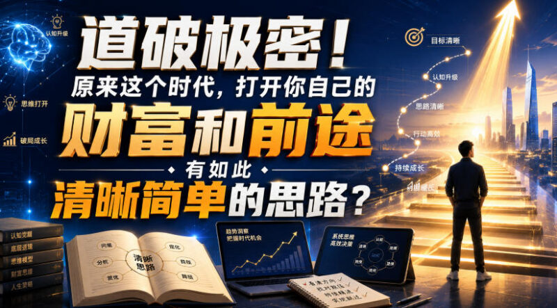 灏泽异谈付费干货分享 普通人梳理财富与前途清晰思路指南