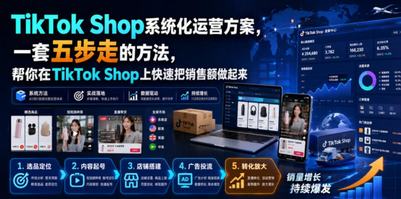 TikTok Shop五步系统化运营教程 实操提升跨境店铺销售额