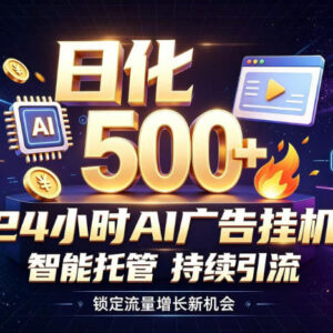 无需人工值守AI广告挂机项目 在家做副业把握流量变现机遇-雨叶虚拟资源网