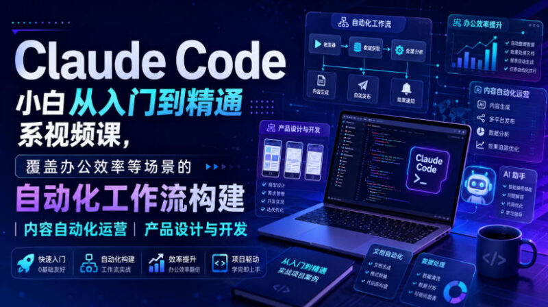 Claude Code小白入门到精通系列课 零基础学多场景自动化工作流搭建