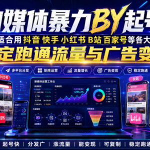 自媒体多平台合规起号教程 适配抖音小红书等稳定跑通流量变现-雨叶虚拟资源网