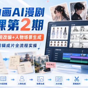 饺子动画AI漫剧全套课第2期 从剧本创作到成片全流程实操教学-雨叶虚拟资源网