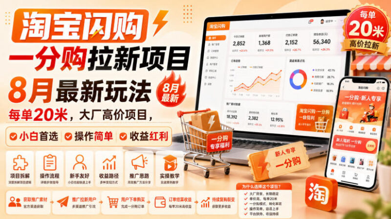 2024年8月淘宝闪购一分购拉新最新玩法 低门槛易操作高收益指南