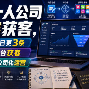 AI一人公司内容获客实操教程 多平台高效日更获客运营方法-雨叶虚拟资源网
