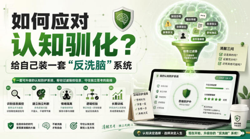 应对认知驯化实用方法 6000字干货教你搭建个人专属反洗脑系统