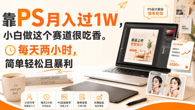 小白PS变现副业项目详解 每天两小时可上手的低门槛增收方向