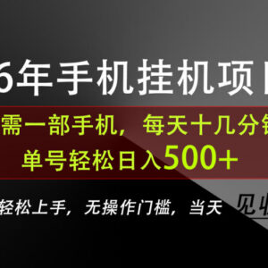 仅需一部手机操作的长期稳定副业 实操变现全流程干货分享-雨叶虚拟资源网