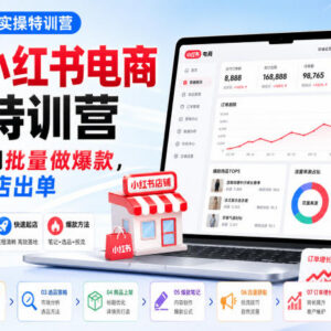 2026小红书电商实操特训营 新手从开店避坑到批量出单全指南-雨叶虚拟资源网