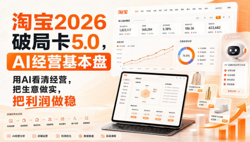 智篆商业淘宝2026破局卡5.0 AI经营基本盘搭建实操培训课程