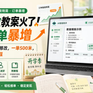 AI代做教案副业怎么操作 全流程玩法及接单方法教程分享-雨叶虚拟资源网