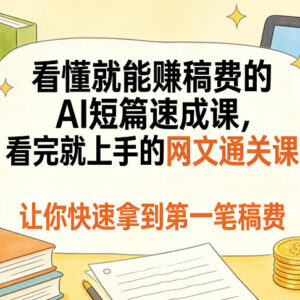 2024年8月更新 AI短篇网文写作课 零基础上手赚第一笔稿费-雨叶虚拟资源网