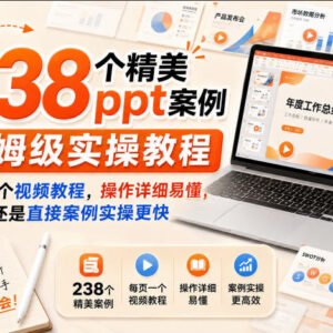 238个精美PPT案例保姆级实操教程 每页配视频讲解易懂好上手-雨叶虚拟资源网