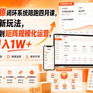 淘宝无货源AI闭环新玩法实操课 零基础从单店到矩阵运营系统教学-雨叶虚拟资源网