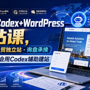 外贸人Codex+WordPress建站课 从0到1搭建可承接询盘外贸独立站-雨叶虚拟资源网