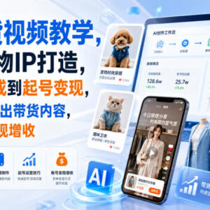 AI带货视频制作教程 服装宠物IP打造从出图到起号变现全攻略-雨叶虚拟资源网
