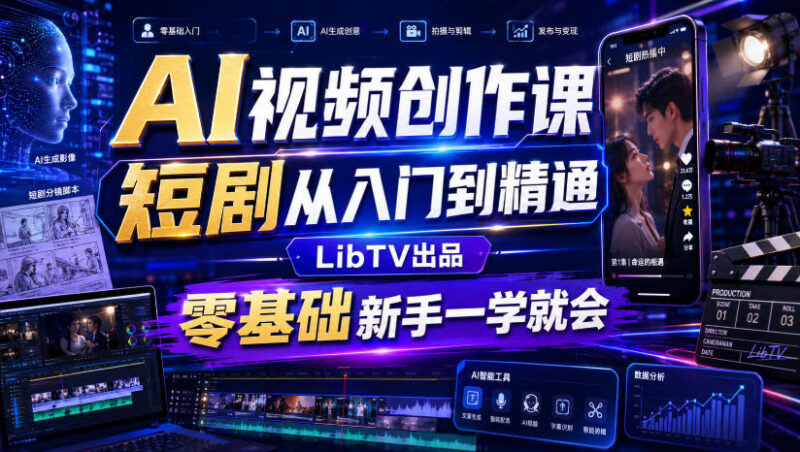 LibTV官方出品AI短剧创作课 零基础全流程从入门到精通