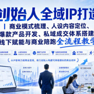 创始人全域IP打造全流程教学 含商业模式人设私域实操教程-雨叶虚拟资源网