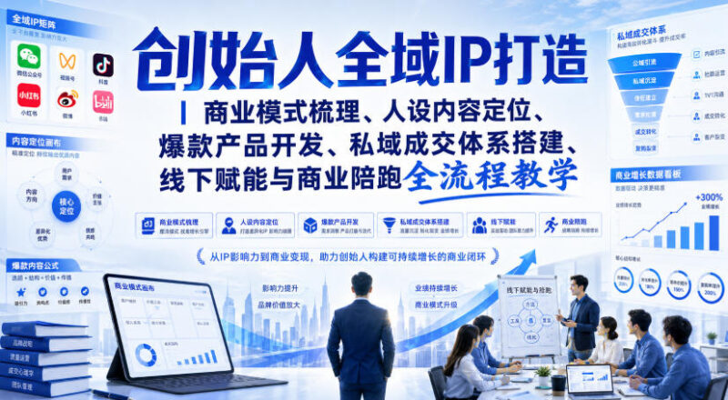创始人全域IP打造全流程教学 含商业模式人设私域实操教程
