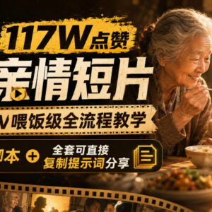117W点赞AI亲情短片怎么做?LibTV全流程教学附可复制提示词-雨叶虚拟资源网