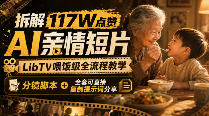 117W点赞AI亲情短片怎么做?LibTV全流程教学附可复制提示词