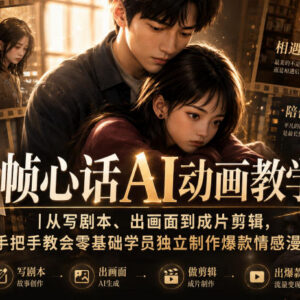 帧心话AI动画全流程教学 零基础从剧本到剪辑做爆款情感漫剧-雨叶虚拟资源网