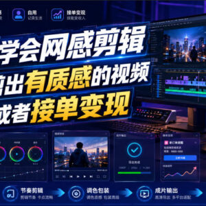 2天系统学会网感剪辑全流程 制作质感短视频可自用可接单变现-雨叶虚拟资源网