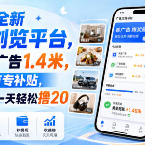 正规广告浏览副业平台介绍 单条收益1.4元手机单日可赚20元-雨叶虚拟资源网