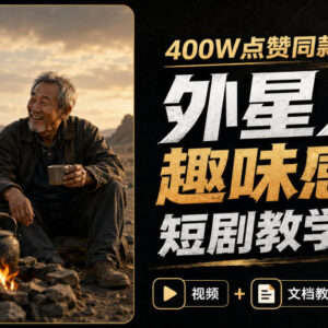 400万点赞同款外星人趣味短剧拆解 含分镜运镜提示词全教程-雨叶虚拟资源网