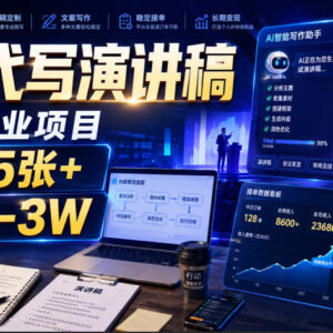 AI代写演讲稿副业玩法详解 低门槛操作单客单价最高可达数千元-雨叶虚拟资源网