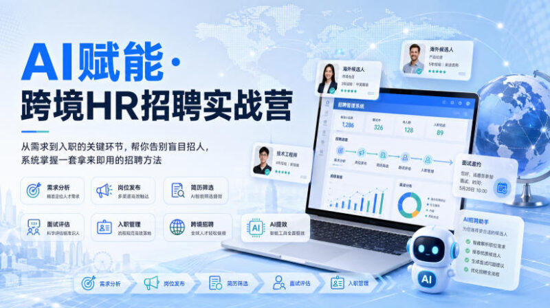 AI赋能跨境HR招聘实战营 掌握从需求到入职全流程招聘方法