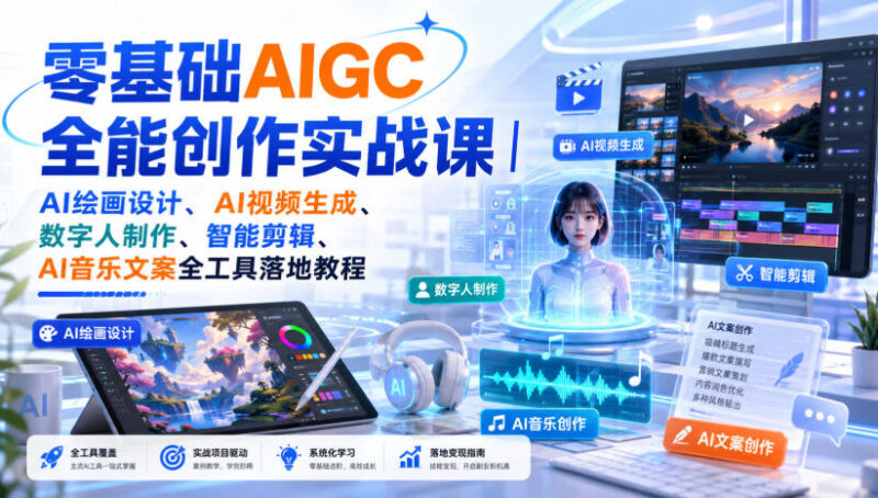 零基础AIGC全能创作实战课 全场景AI工具落地实操教程