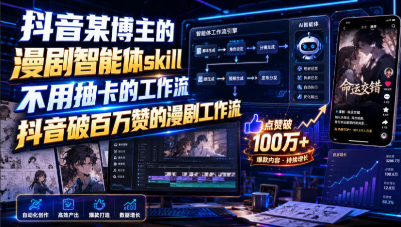 抖音百万赞漫剧制作工作流 无抽卡智能体配套资源分享