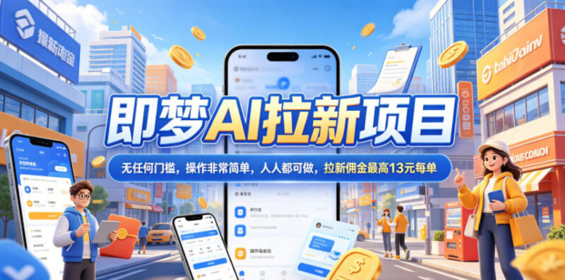 2026年8月更新 即梦AI拉新玩法 零门槛高佣金副业实操教程