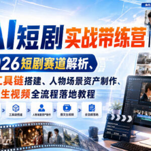 2026AI短剧创作实战教程 从工具搭建到成片落地全流程带练-雨叶虚拟资源网