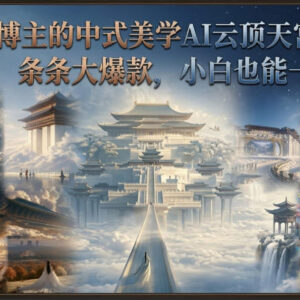 抖音6.9W粉博主亲授 零基础AI制作中式美学云顶天宫教程-雨叶虚拟资源网