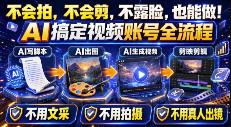 AI短视频起号实战教程 零基础靠AI做账号涨粉接广告变现