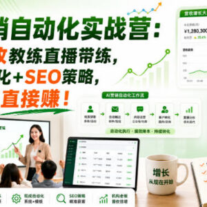 AI营销自动化实战营教程 百万营收教练带练 含SEO落地策略-雨叶虚拟资源网