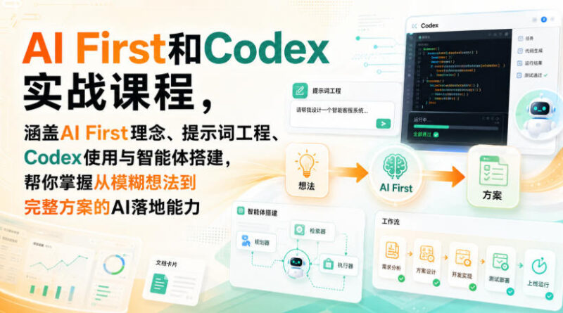AI First与Codex实战课 涵盖提示词工程智能体搭建掌握AI落地能力