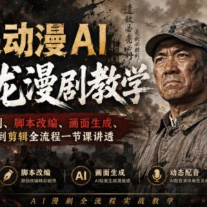 呆呆动漫AI李云龙漫剧全流程教学 零基础可快速产出爆款内容-雨叶虚拟资源网