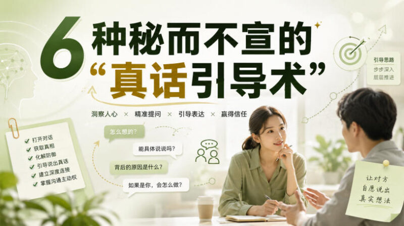 6种实用真话引导术分享 多场景沟通交涉通用技巧详解
