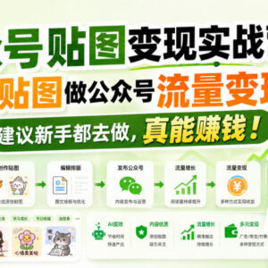 公众号AI贴图变现实战教程 0基础新手流量主运营实操全指南-雨叶虚拟资源网