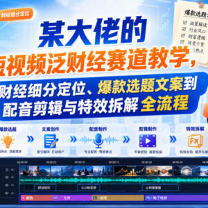 泛财经短视频创作系统教程 从定位选题到剪辑特效全流程拆解-雨叶虚拟资源网