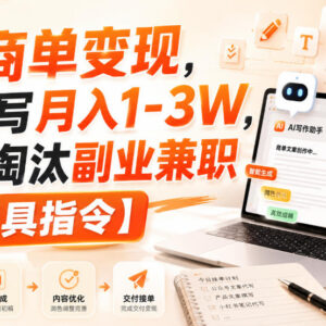 AI代写商单变现副业实操指南 新手入门方法附工具指令-雨叶虚拟资源网