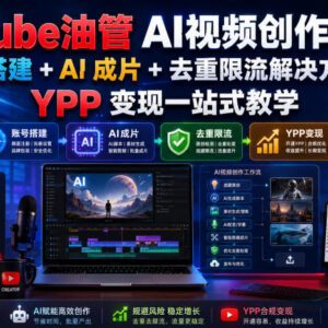 YouTube油管AI视频创作教程 账号搭建AI成片YPP变现全流程指南-雨叶虚拟资源网