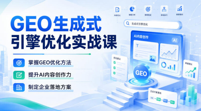 GEO生成式引擎优化实战课 掌握优化方法提升AI内容创作制定企业落地方案
