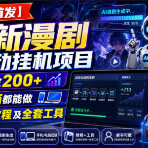 漫剧全自动挂机打金项目实操攻略 手机电脑可做附教程及工具-雨叶虚拟资源网