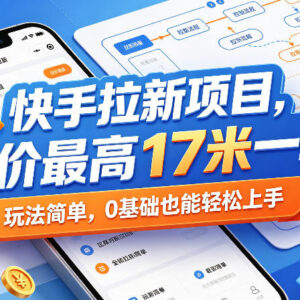 2024年8月更新快手拉新项目 最高17元一单0基础可轻松上手-雨叶虚拟资源网
