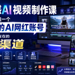 真人感AI视频制作系统教程 从零打造不露脸AI网红收入渠道-雨叶虚拟资源网